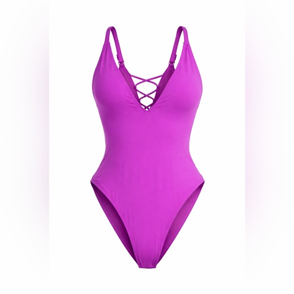Ta3 Other - Orchid Plungey High Cut One Piece Swimsuit